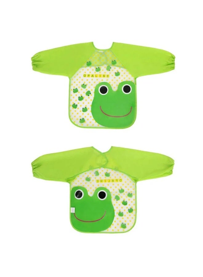 Waterproof and washable nursing bib with long sleeves for infants and children - Image 3